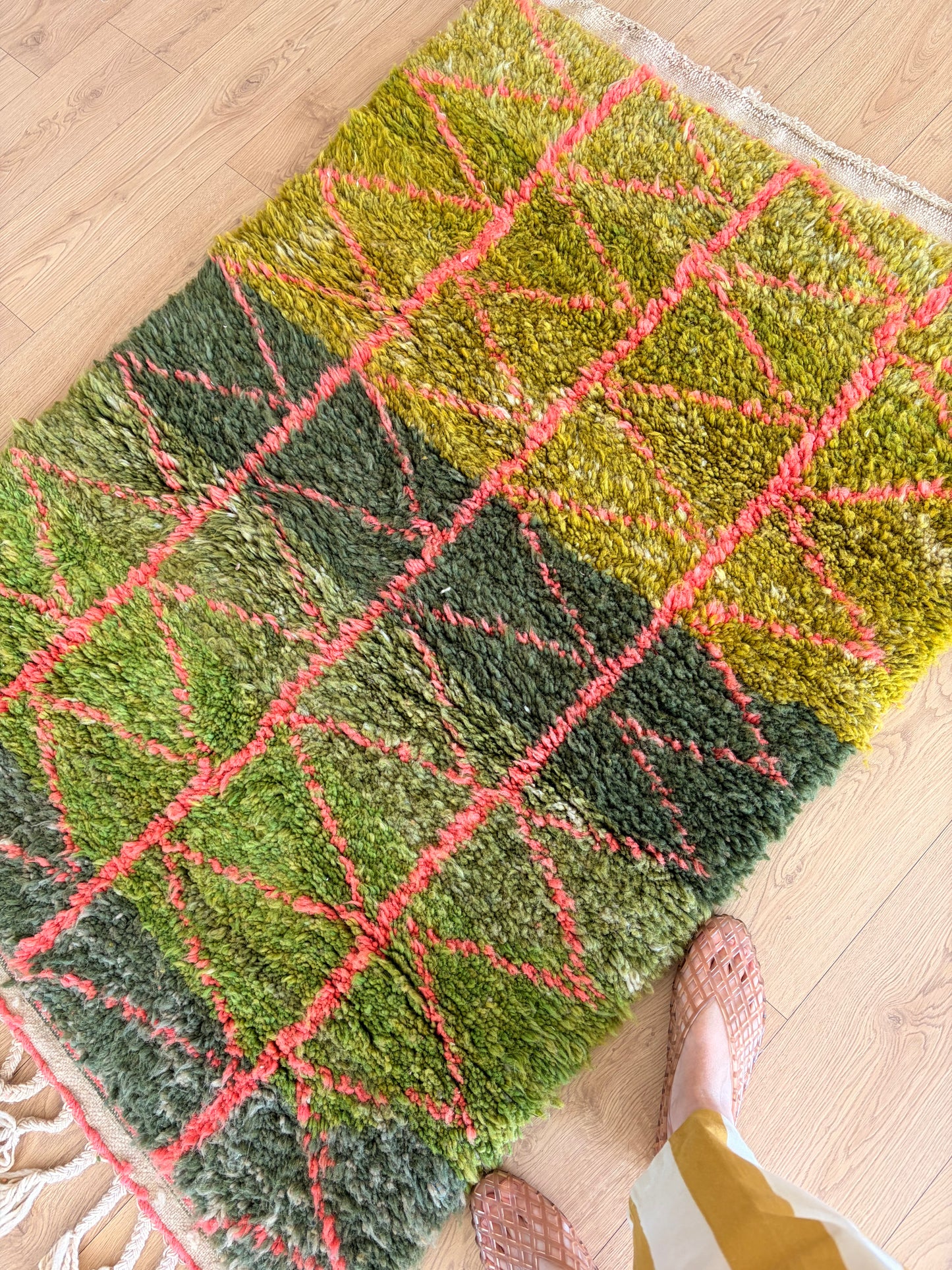 Colorful Moroccan Rug (1243) 147x106cm - Greenery