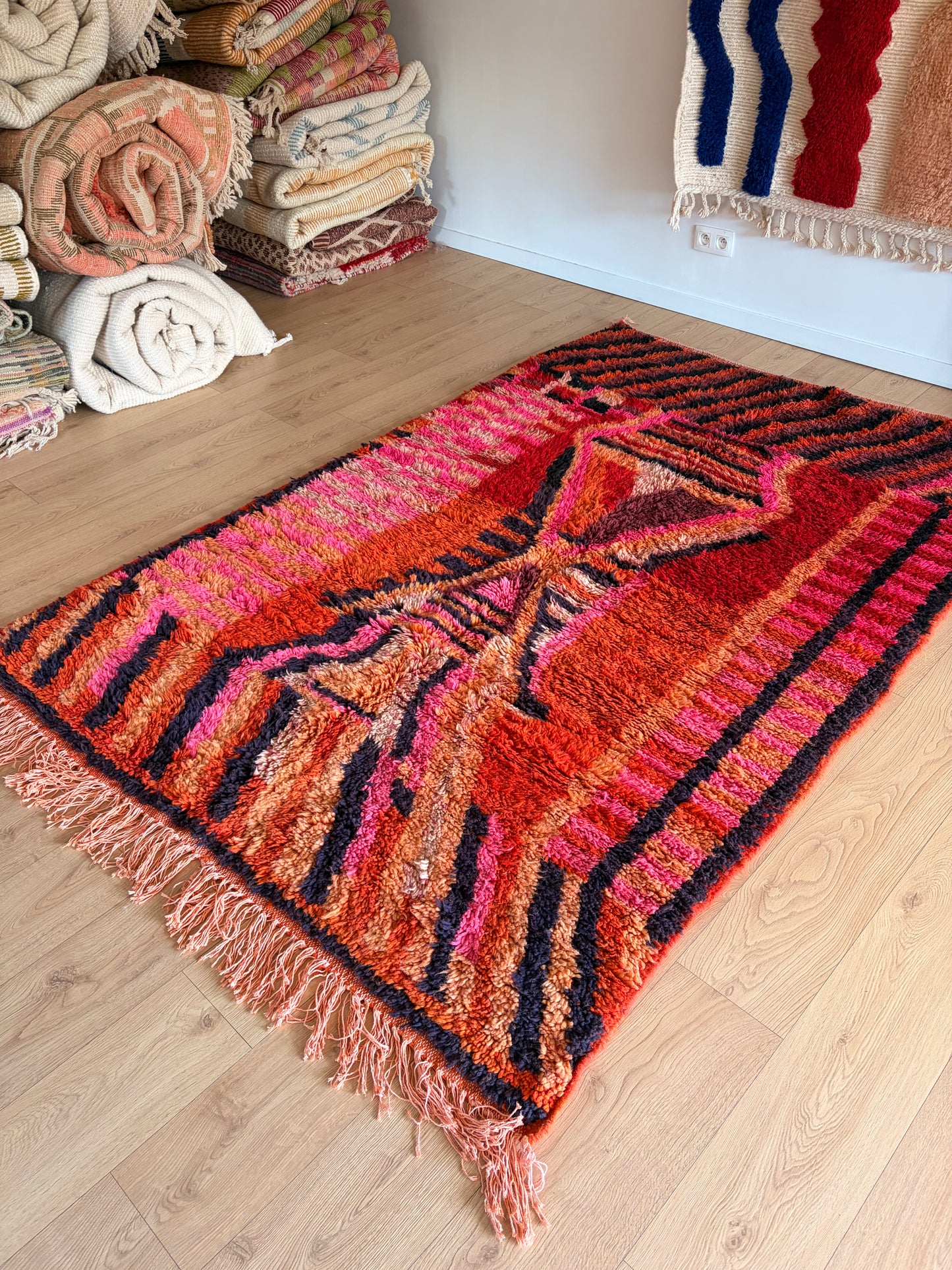 Boujaad Moroccan Colorful Rug (1267) 237x162 - In Burning Land