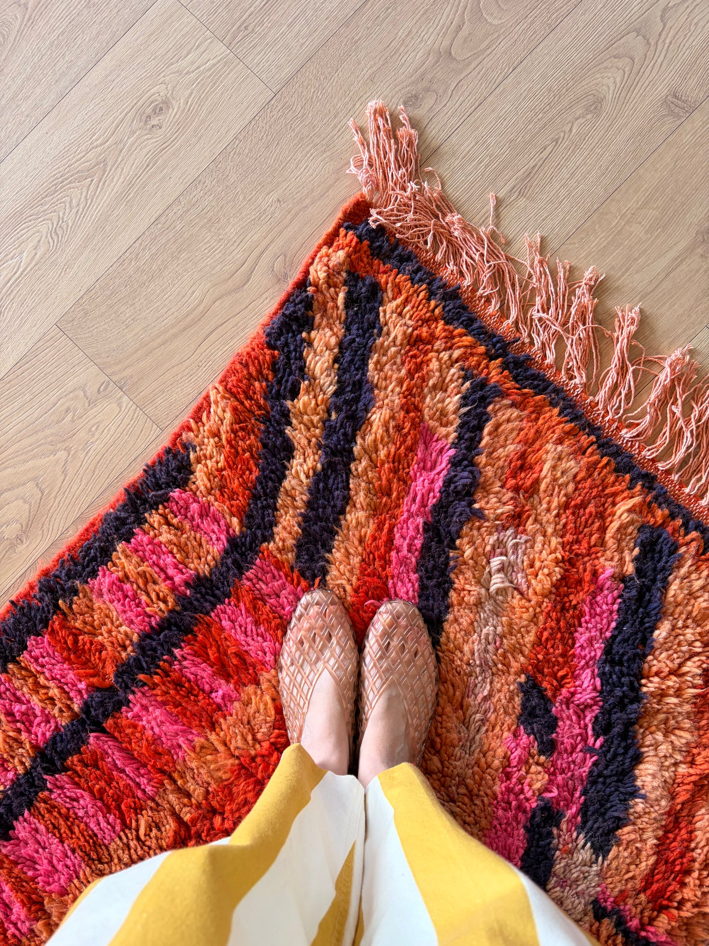 Boujaad Moroccan Colorful Rug (1267) 237x162 - In Burning Land