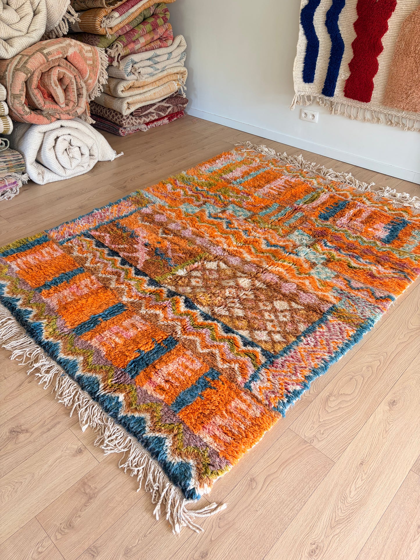 Beni Ouarain Moroccan Colorful Rug (1254) 228x179cm - Summer Court