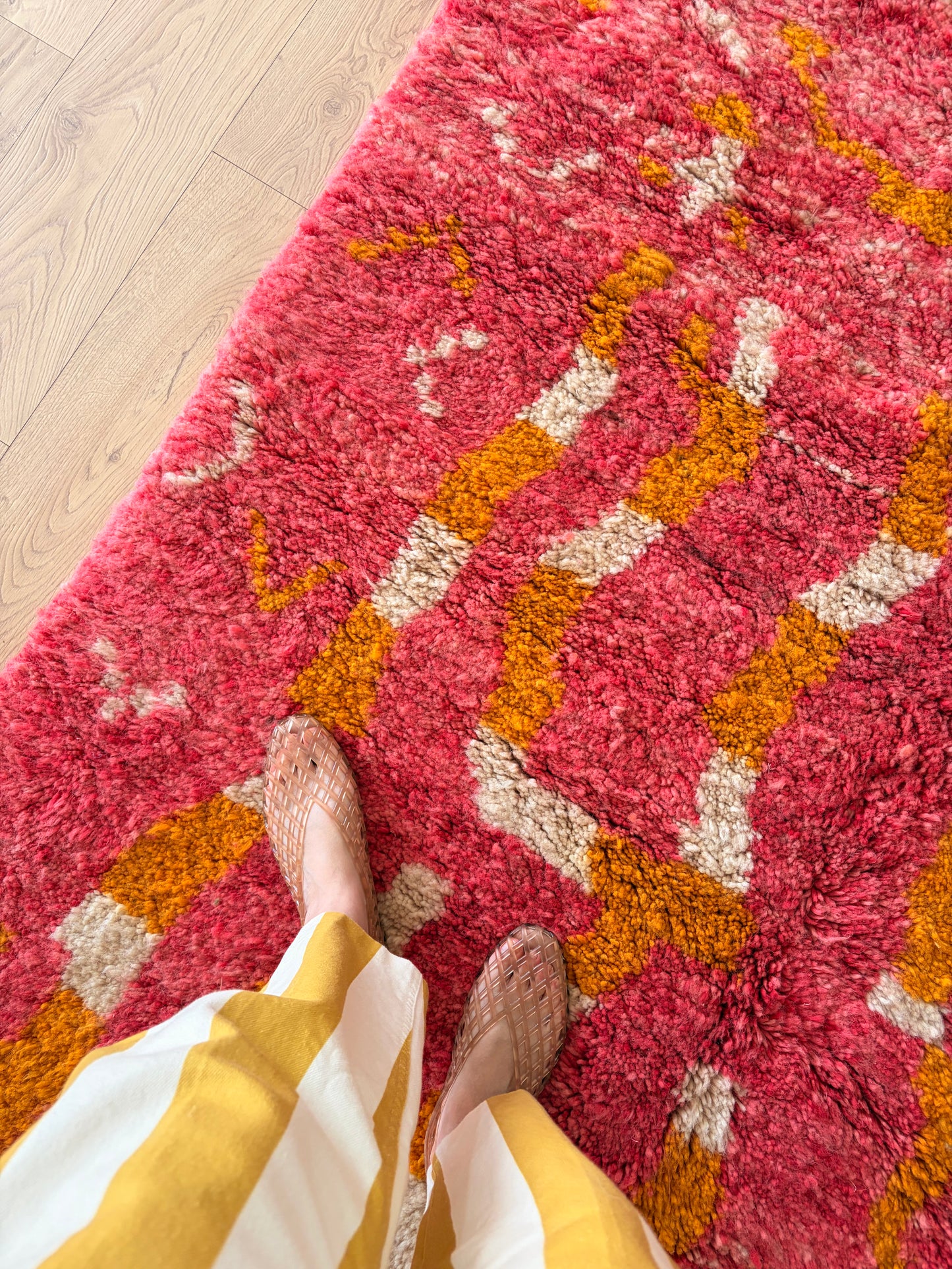 Beni Ouarain Moroccan Colorful Rug (1253) 214x165cm - Peonies