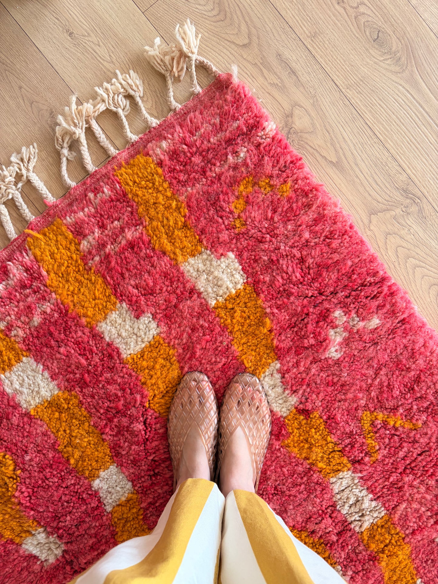 Beni Ouarain Moroccan Colorful Rug (1253) 214x165cm - Peonies