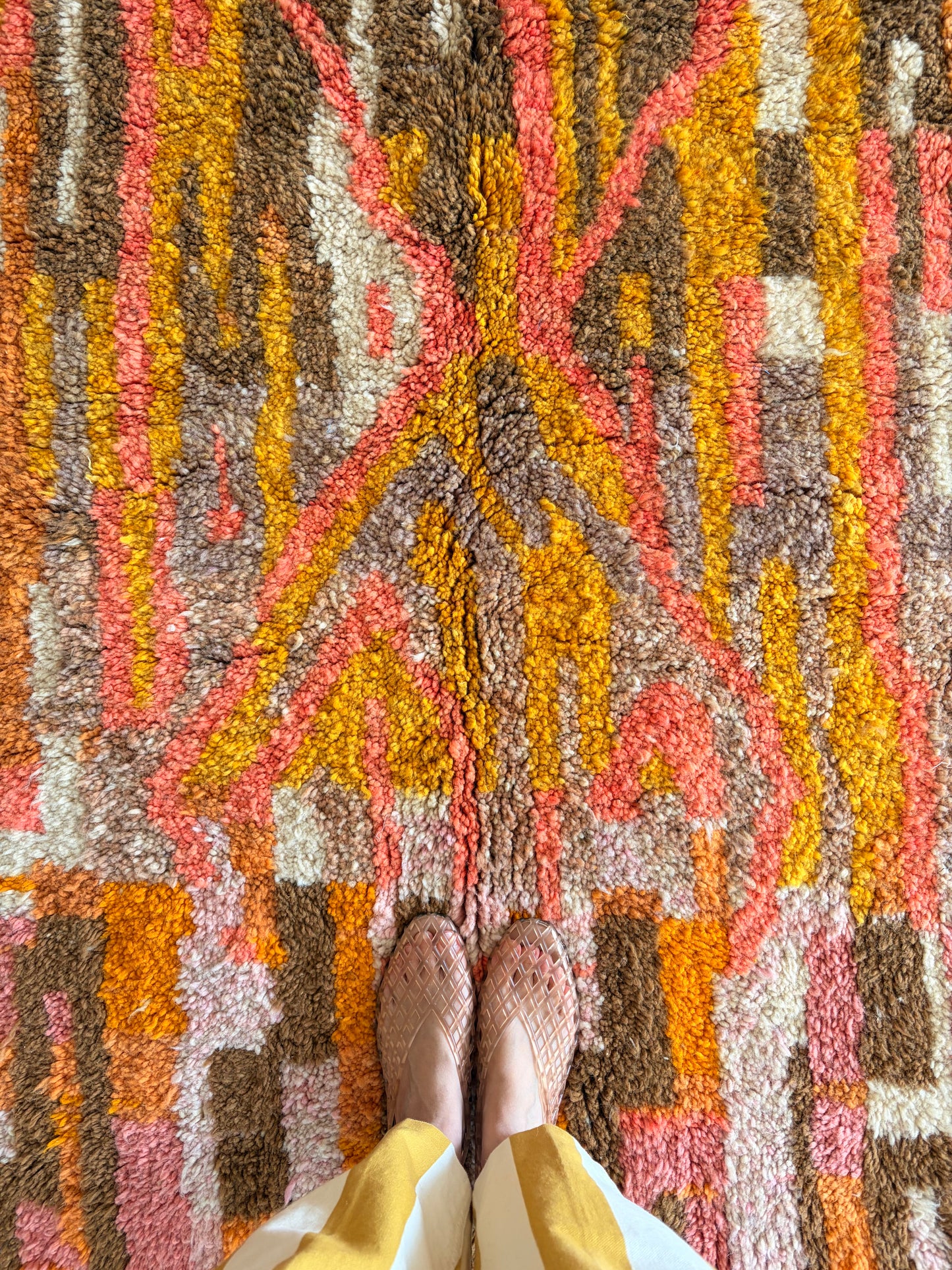 Beni Ouarain Moroccan Colorful Rug (1252) 250x153cm - Fire
