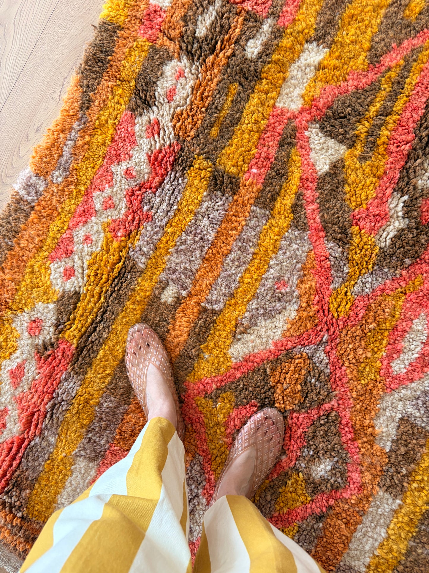Beni Ouarain Moroccan Colorful Rug (1252) 250x153cm - Fire