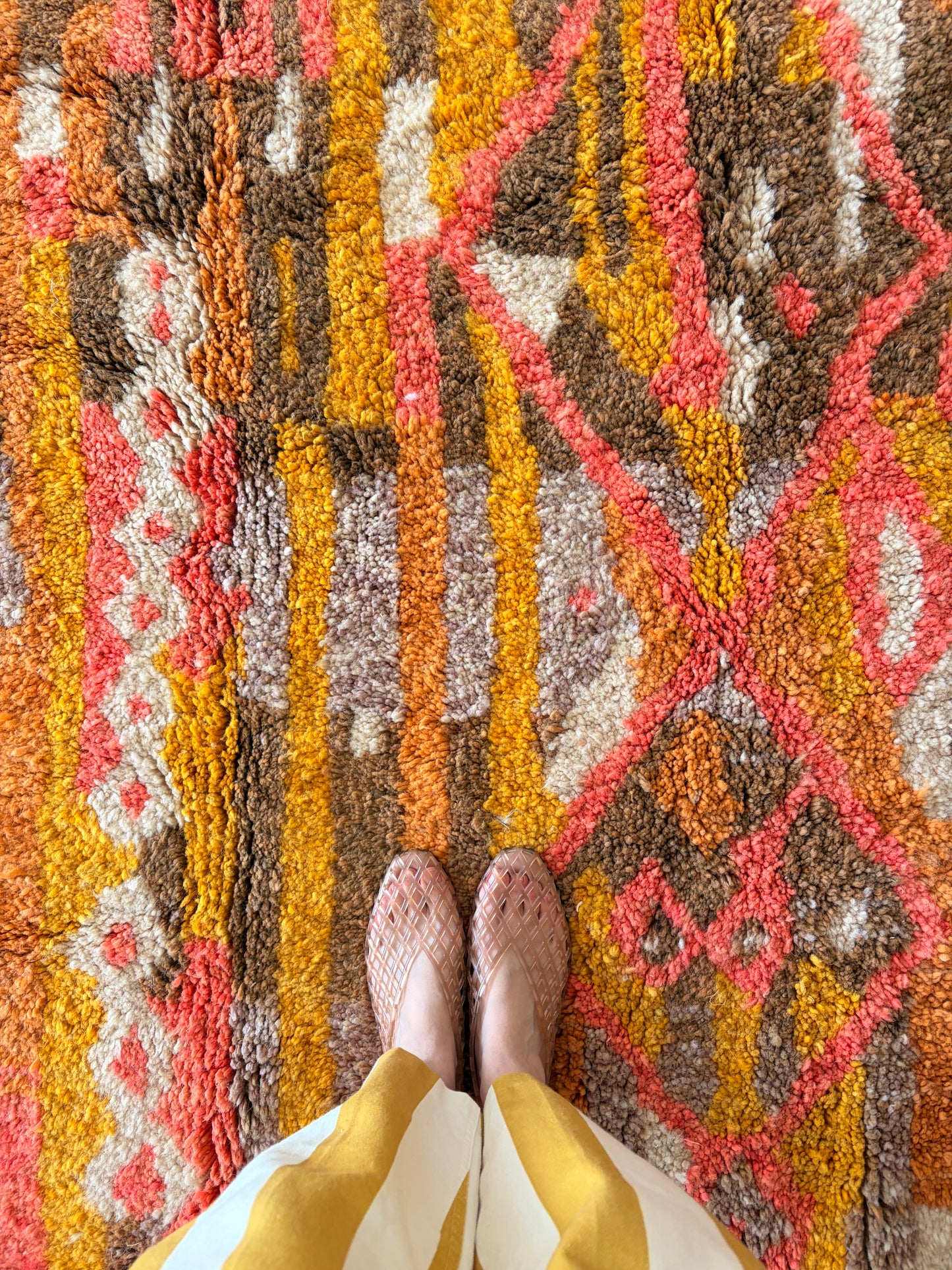 Beni Ouarain Moroccan Colorful Rug (1252) 250x153cm - Fire