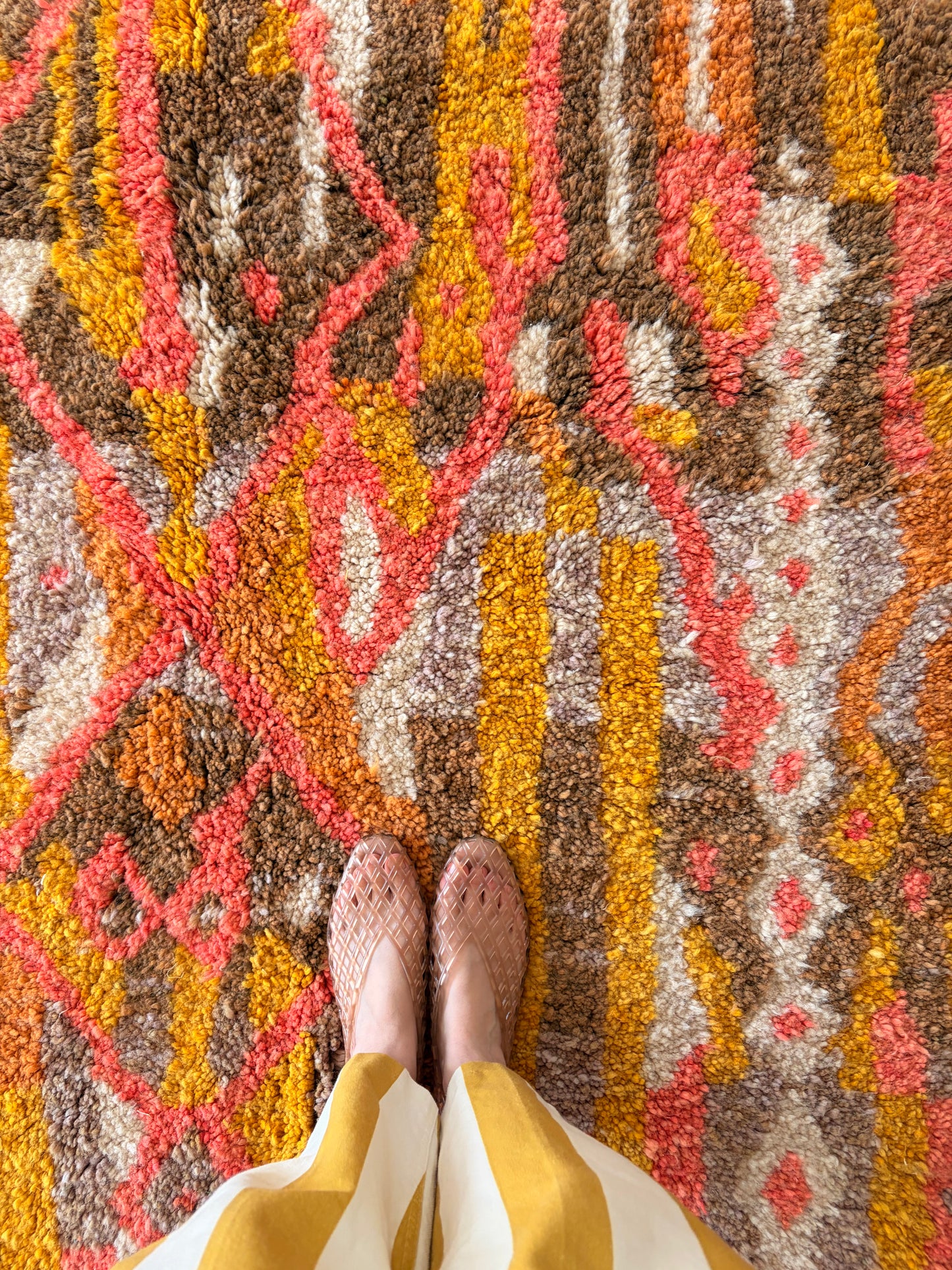 Beni Ouarain Moroccan Colorful Rug (1252) 250x153cm - Fire