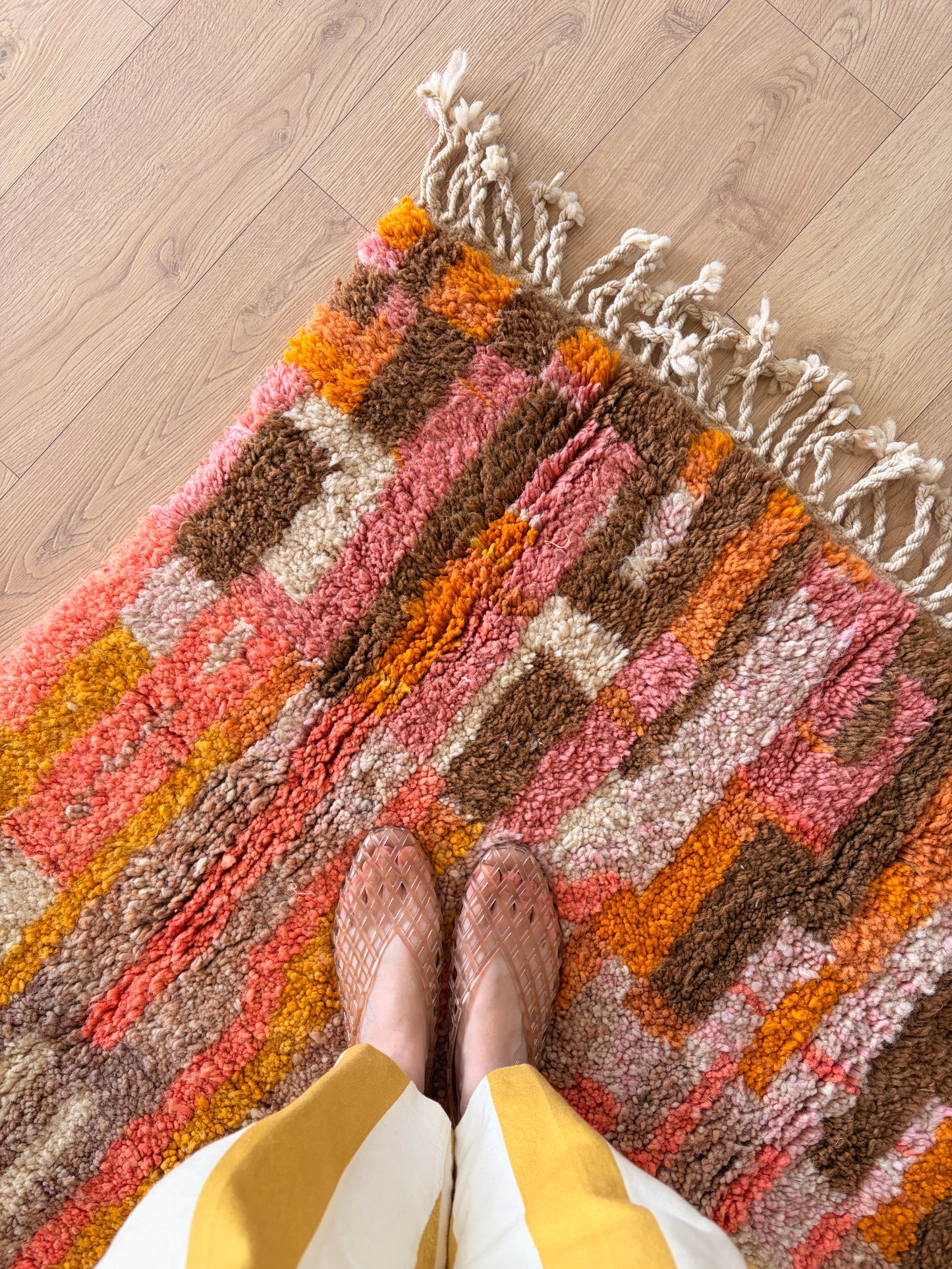 Beni Ouarain Moroccan Colorful Rug (1252) 250x153cm - Fire