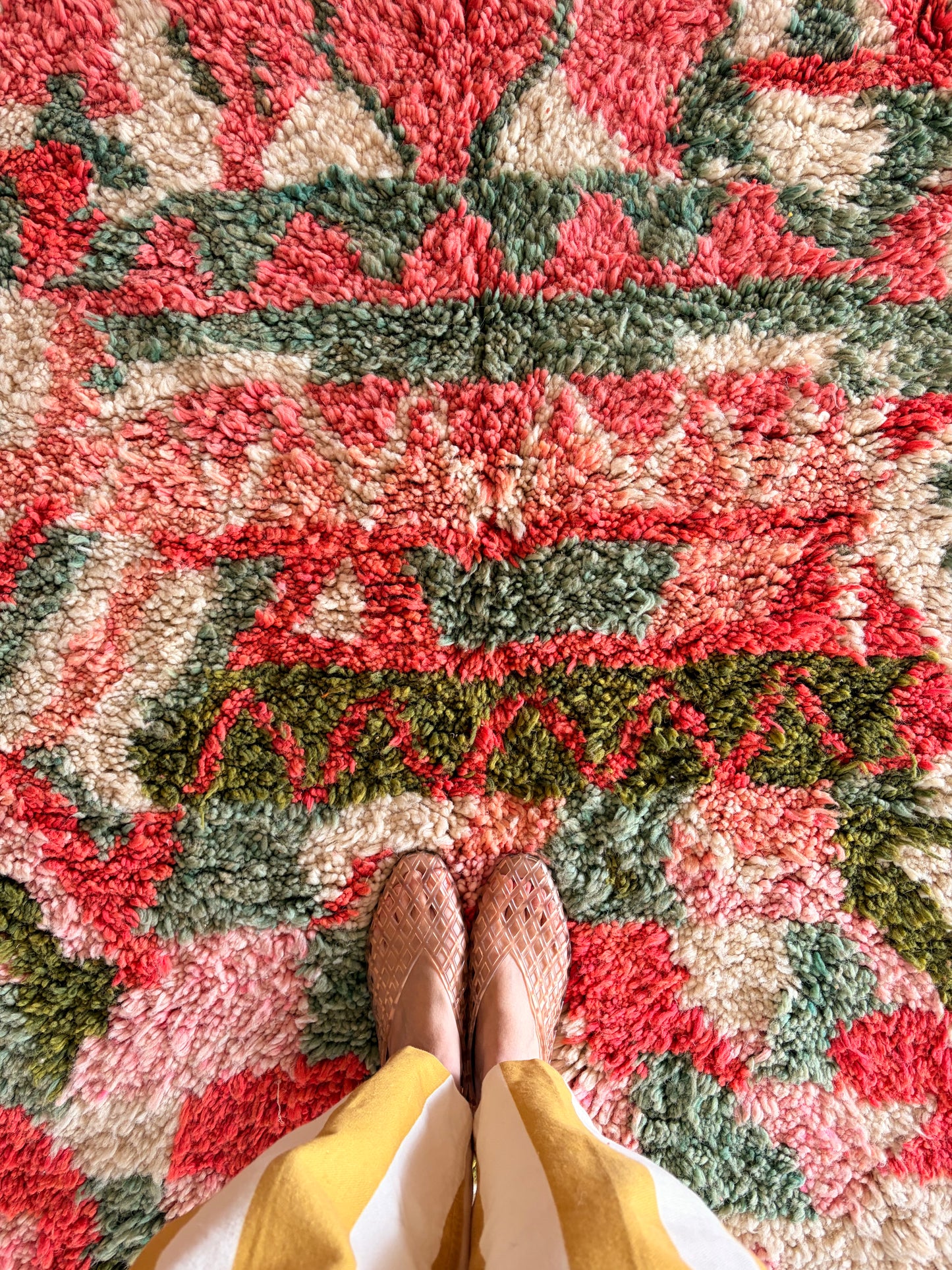 Beni Ouarain Moroccan Colorful Rug (1250) 243x150cm - Strawberry Ice Cream
