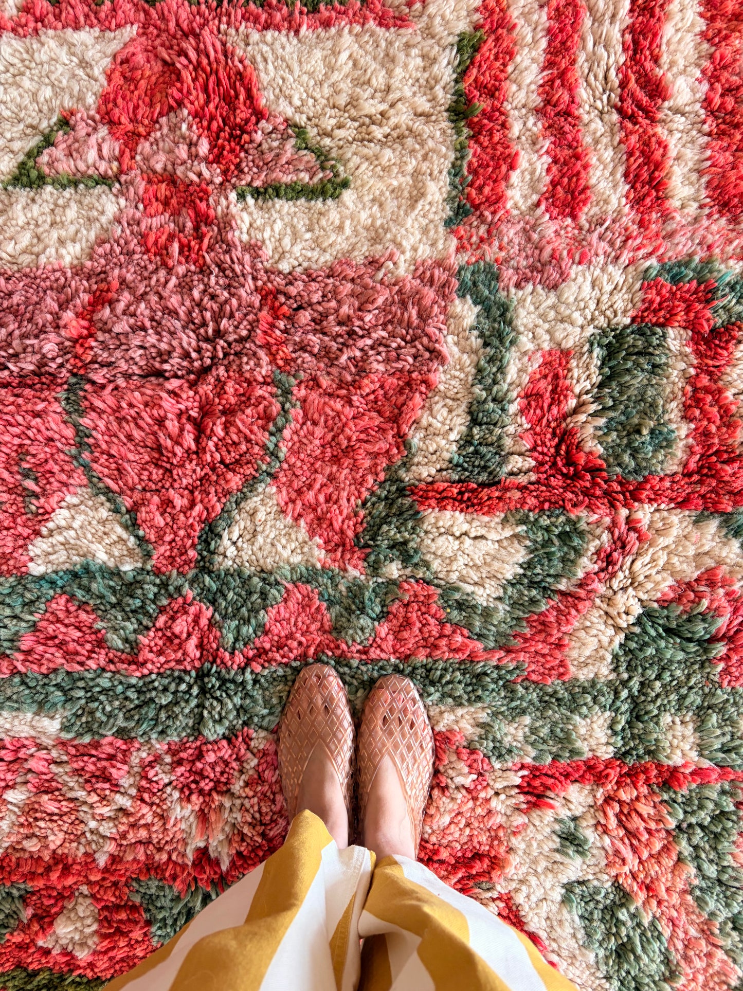 Beni Ouarain Moroccan Colorful Rug (1250) 243x150cm - Strawberry Ice Cream
