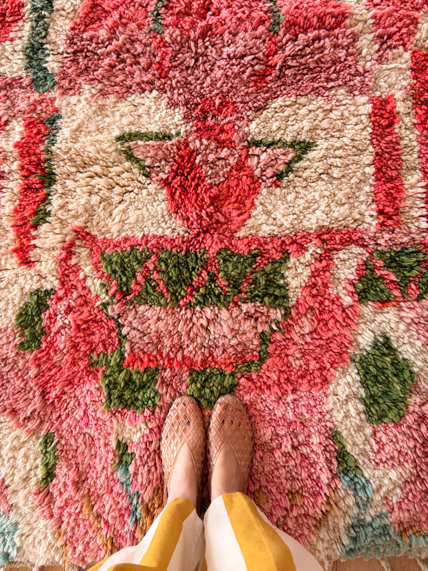 Beni Ouarain Moroccan Colorful Rug (1250) 243x150cm - Strawberry Ice Cream
