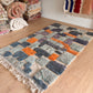 Tapis Beni Ouarain coloré (1251) 250x157cm - Rain Clouds