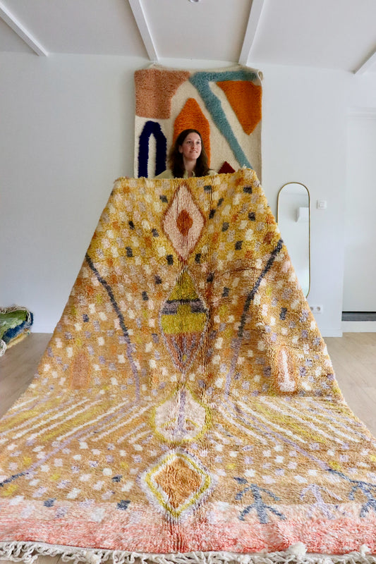 Beni Ouarain Marokkaans kleurrijk vloerkleed (987) 290x200 - Seashells