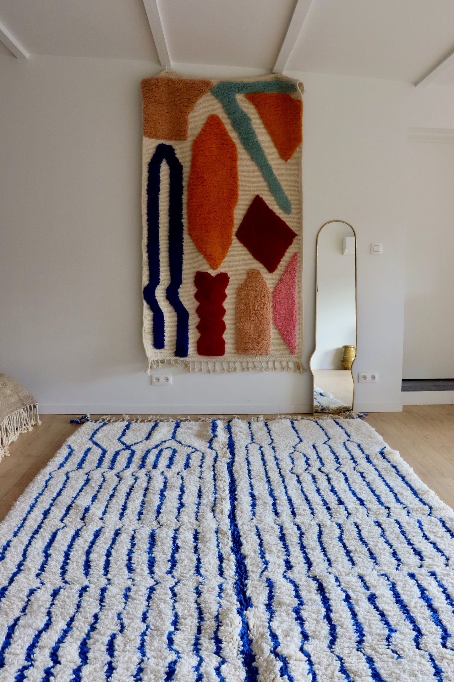 Beni Ouarain Moroccan Colorful Rug (990) 293x205cm - Sky