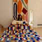 Beni Ouarain Moroccan Colorful Rug (966) 295x205cm - Blue Swimming Pool