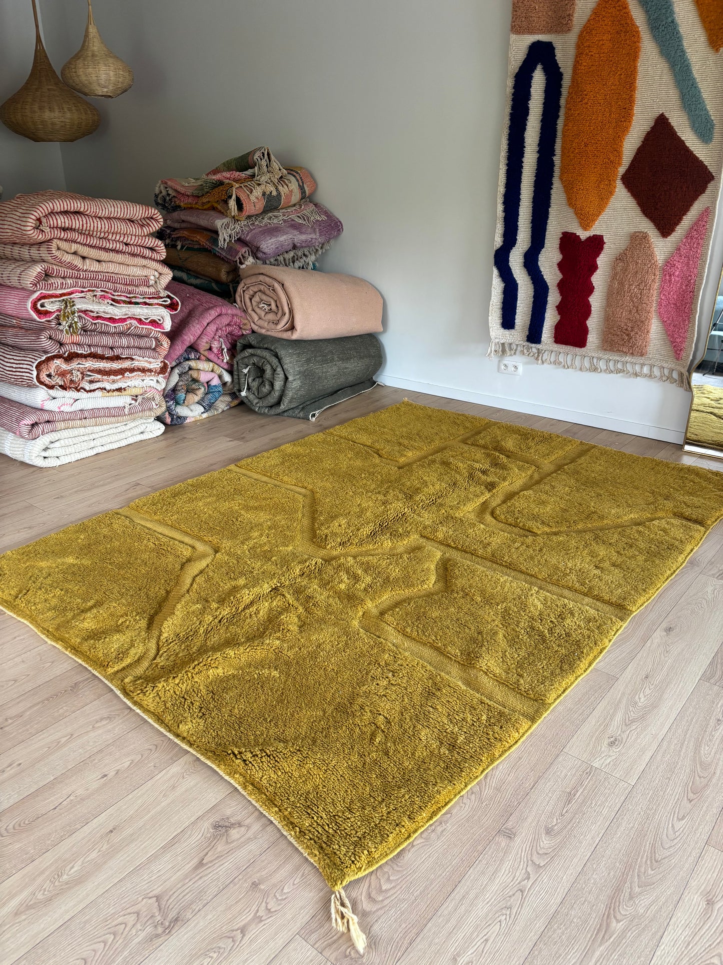 Mrirt Marokkaans tapijt 1080) 296x217cm - Mustard