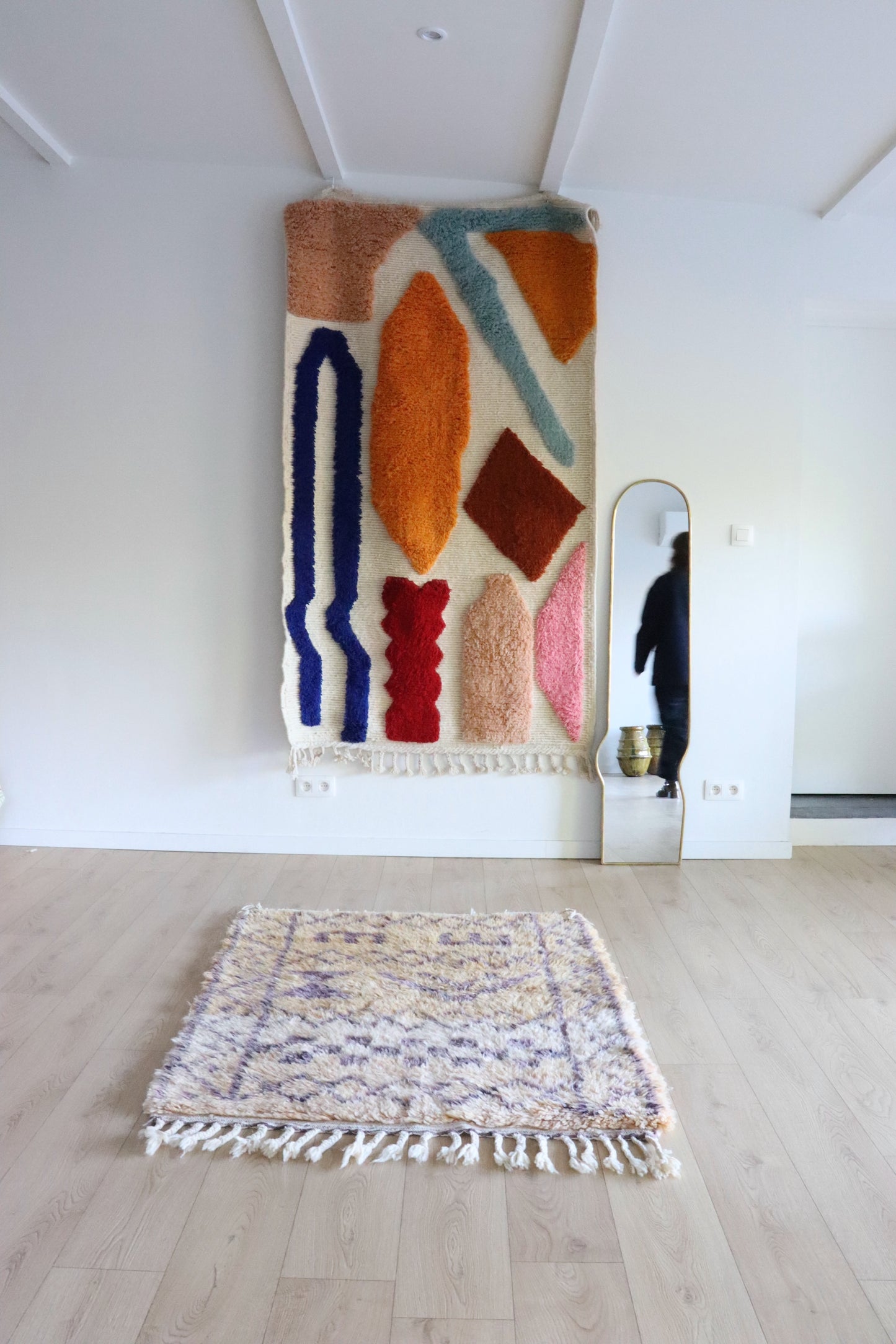 Beni Ouarain Marokkaans kleurrijk tapijt (999) 140x112cm - Lilac 1