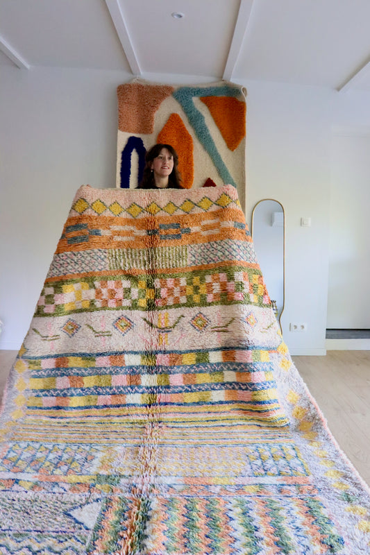 Beni Ouarain Marokkaans kleurrijk tapijt (1018) 304x203cm - Taroudant