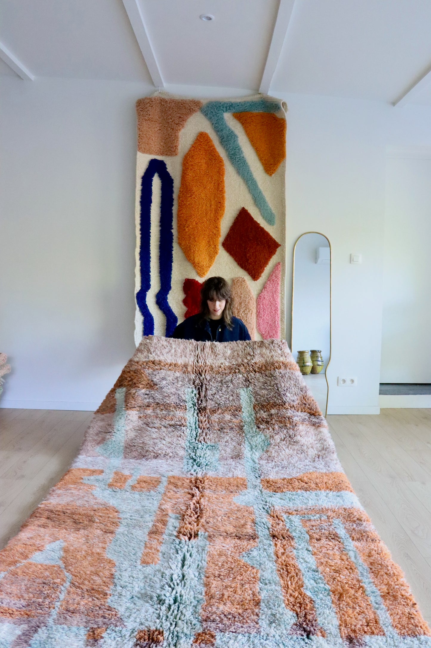 Beni Ouarain Marokkaans kleurrijk tapijt (1008) 260x157cm - Terra