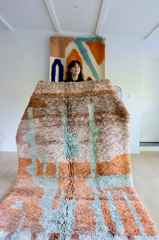 Beni Ouarain Marokkaans kleurrijk tapijt (1008) 260x157cm - Terra