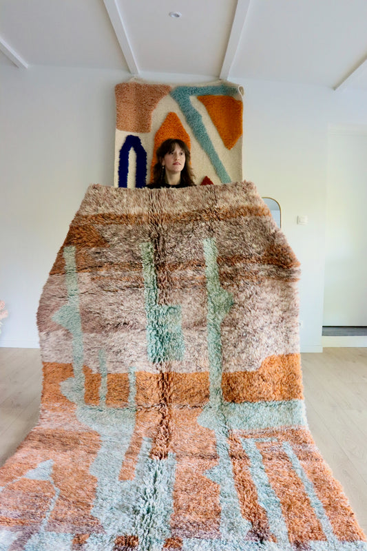 Beni Ouarain Marokkaans kleurrijk tapijt (1008) 260x157cm - Terra