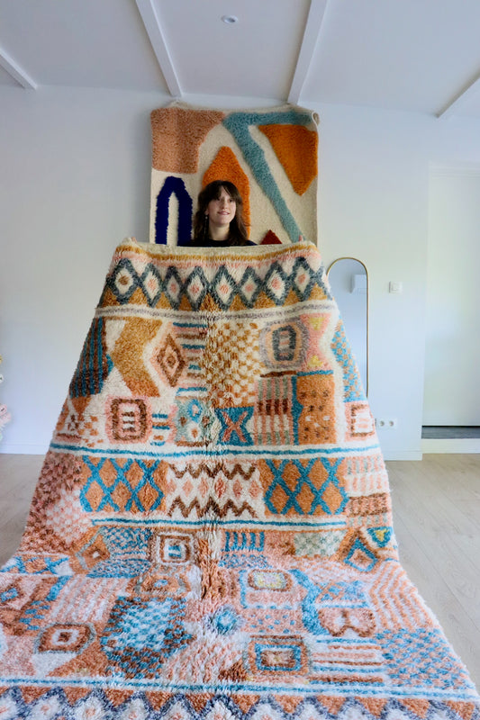 Beni Ouarain Marokkaans kleurrijk tapijt (1012) 268x172cm - River in the Atlas