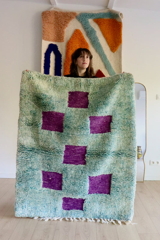 Beni Ouarain Marokkaans kleurrijk tapijt (1002) 153x120cm - Cayman Islands