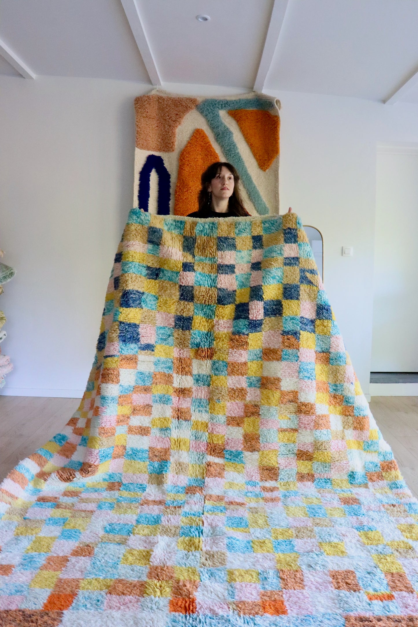 Beni Ouarain Marokkaans kleurrijk tapijt (1023) 297x206cm - Checkmate