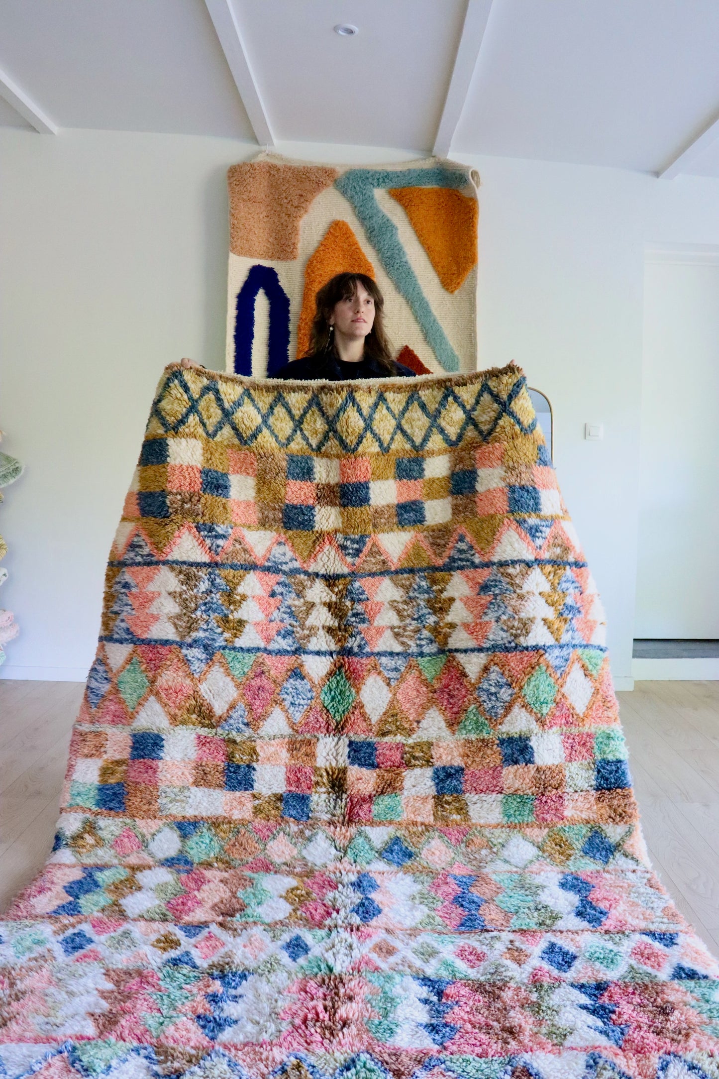 Beni Ouarain Marokkaans kleurrijk tapijt (1015) 250x170cm - Arlequin