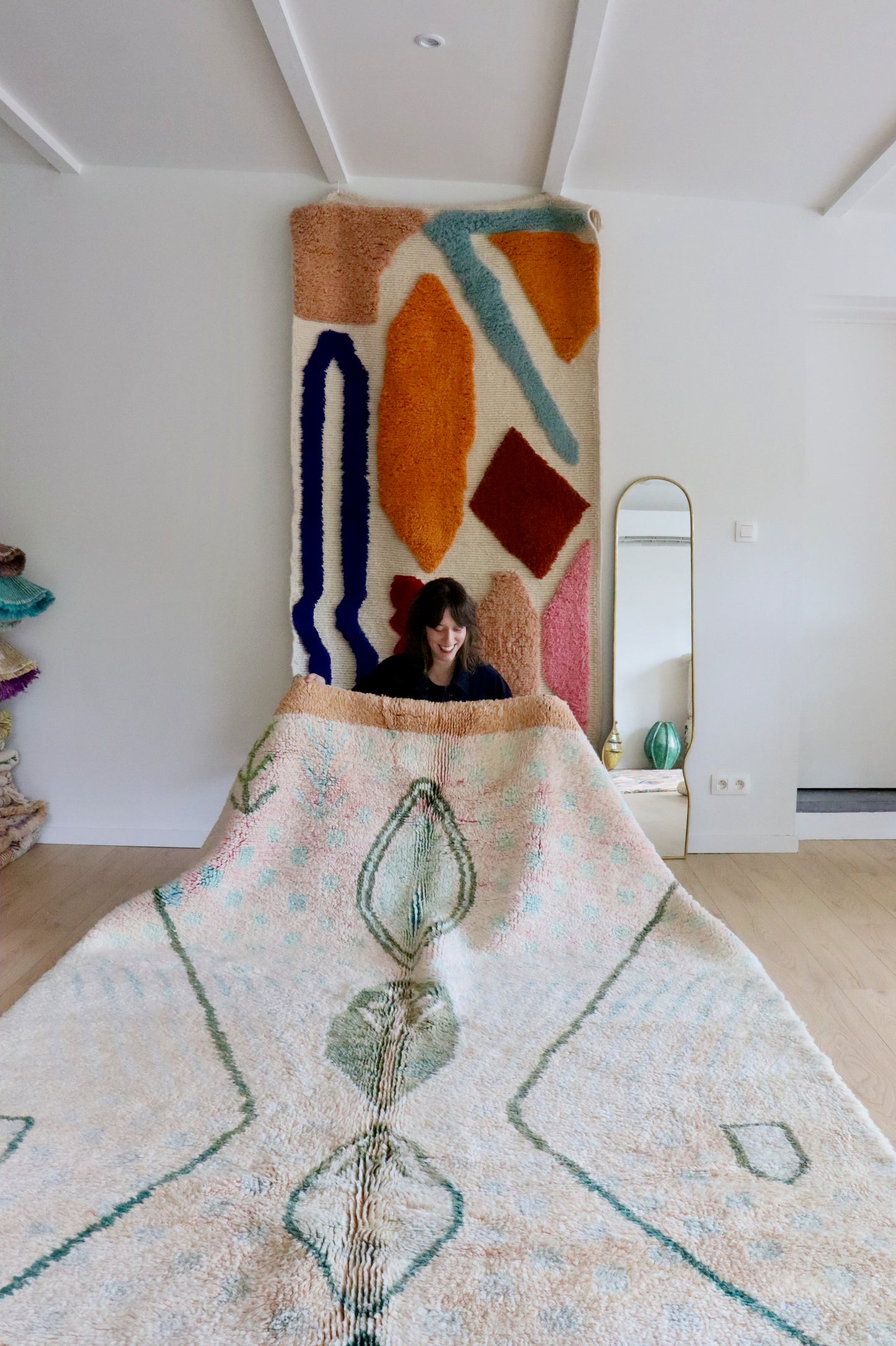 Beni Ouarain Moroccan Colorful Rug (1025) 298x201cm - Fae Garden