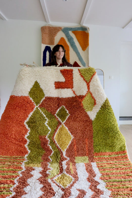 Beni Ouarain Moroccan Colorful Rug (1029) 304x207 - The 70's