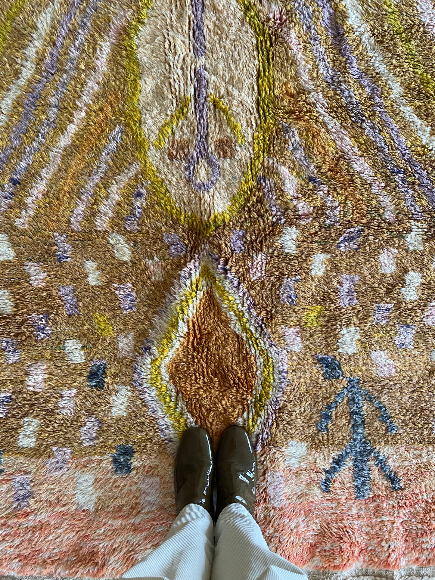 Beni Ouarain Marokkaans kleurrijk vloerkleed (987) 290x200 - Seashells