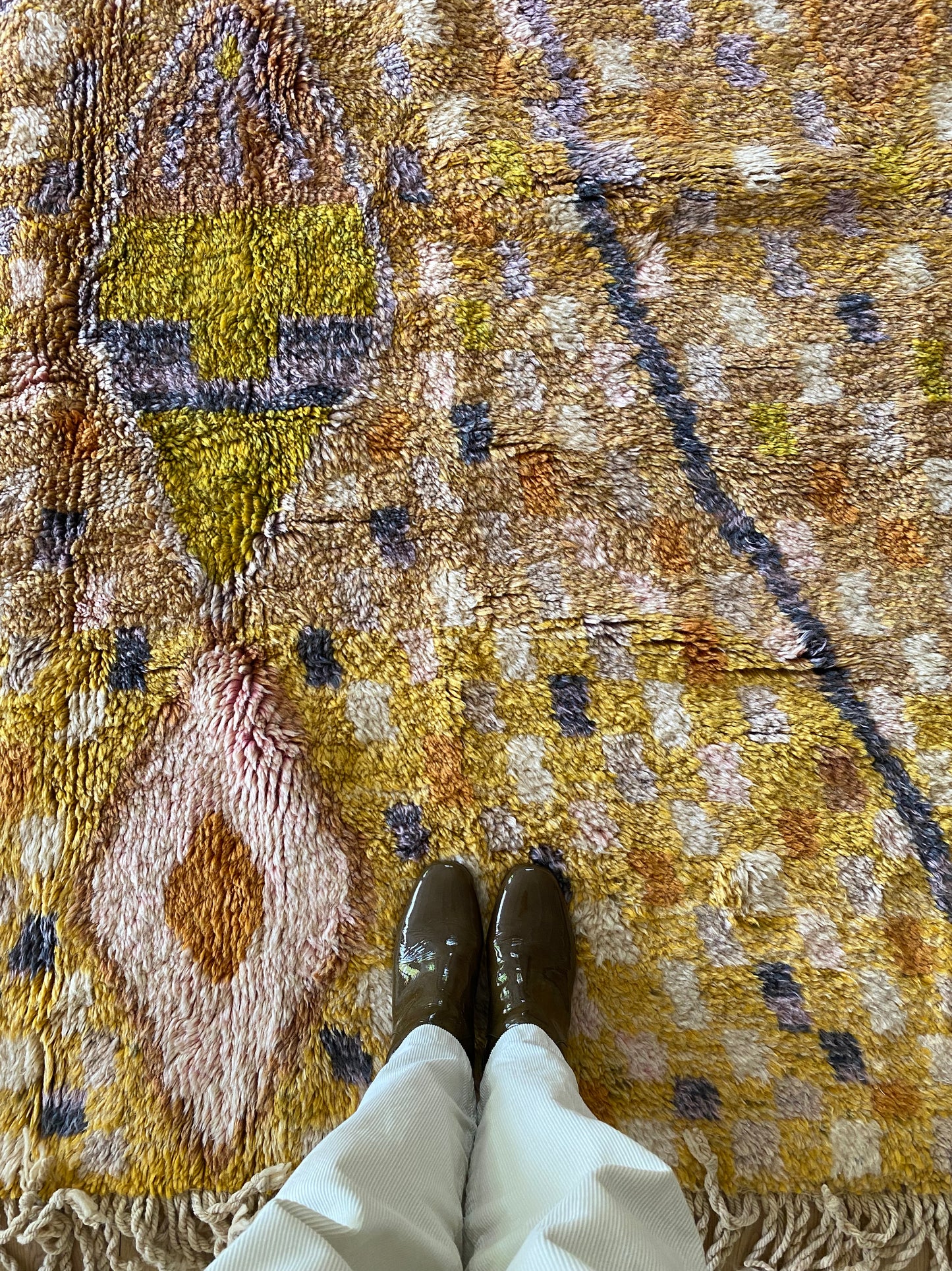 Beni Ouarain Marokkaans kleurrijk vloerkleed (987) 290x200 - Seashells