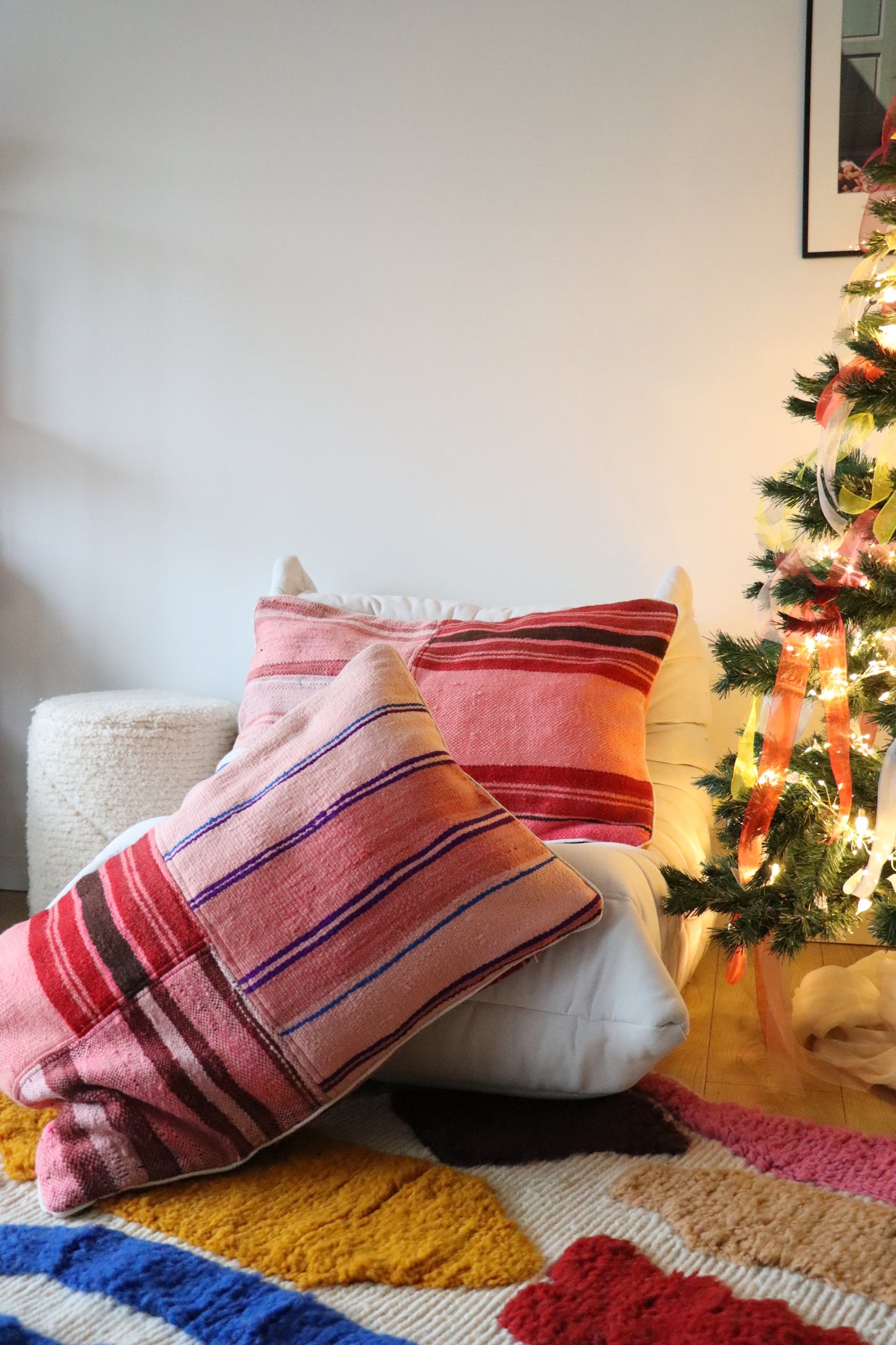 Pink Moroccan Wool Cushion - 75x50cm