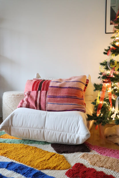 Pink Moroccan Wool Cushion - 75x50cm