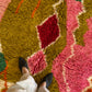Beni Ouarain Moroccan Colorful Rug (965) 315x210cm - Olive green