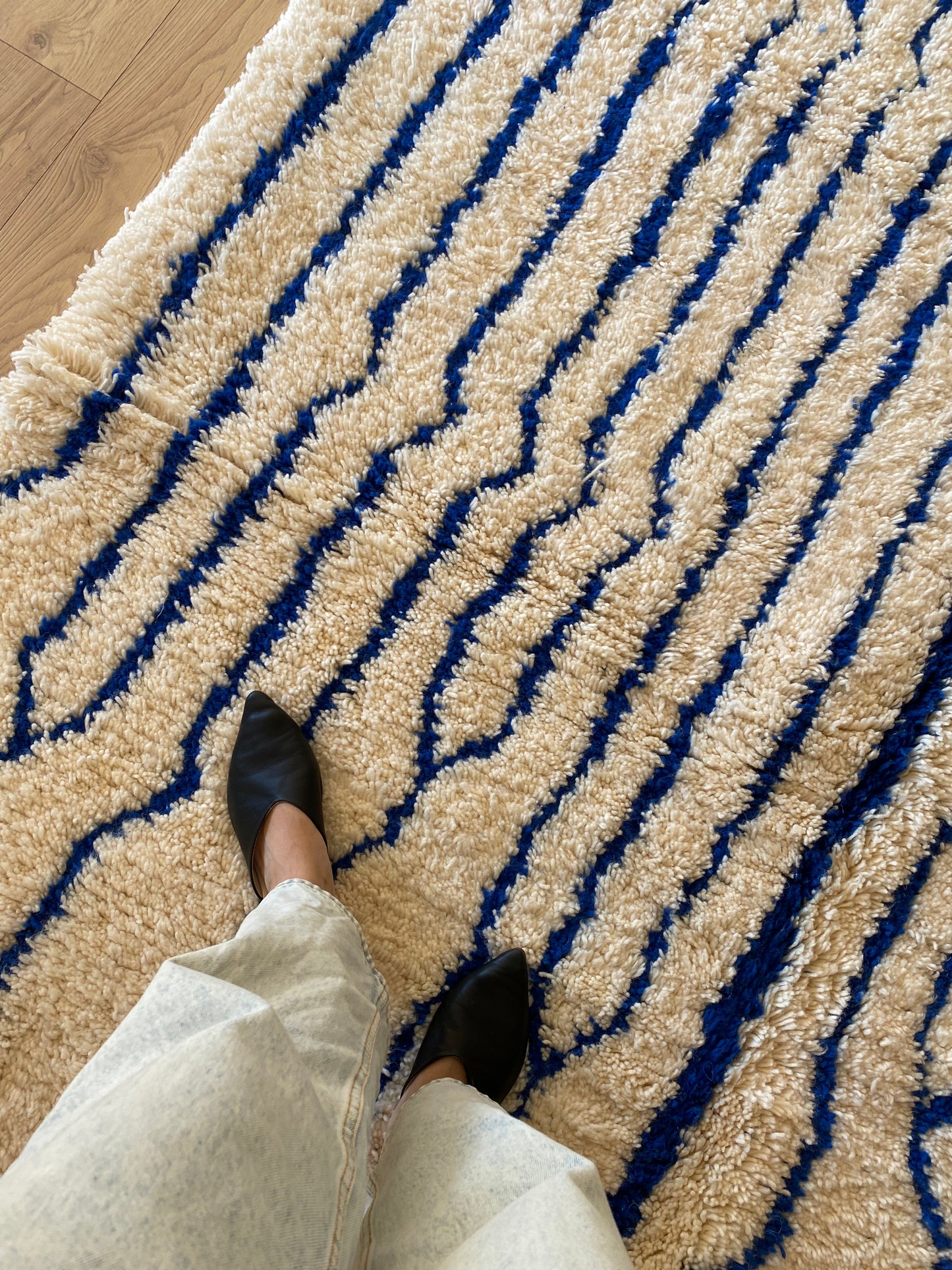 Beni Ouarain Moroccan Colorful Rug (990) 293x205cm - Sky