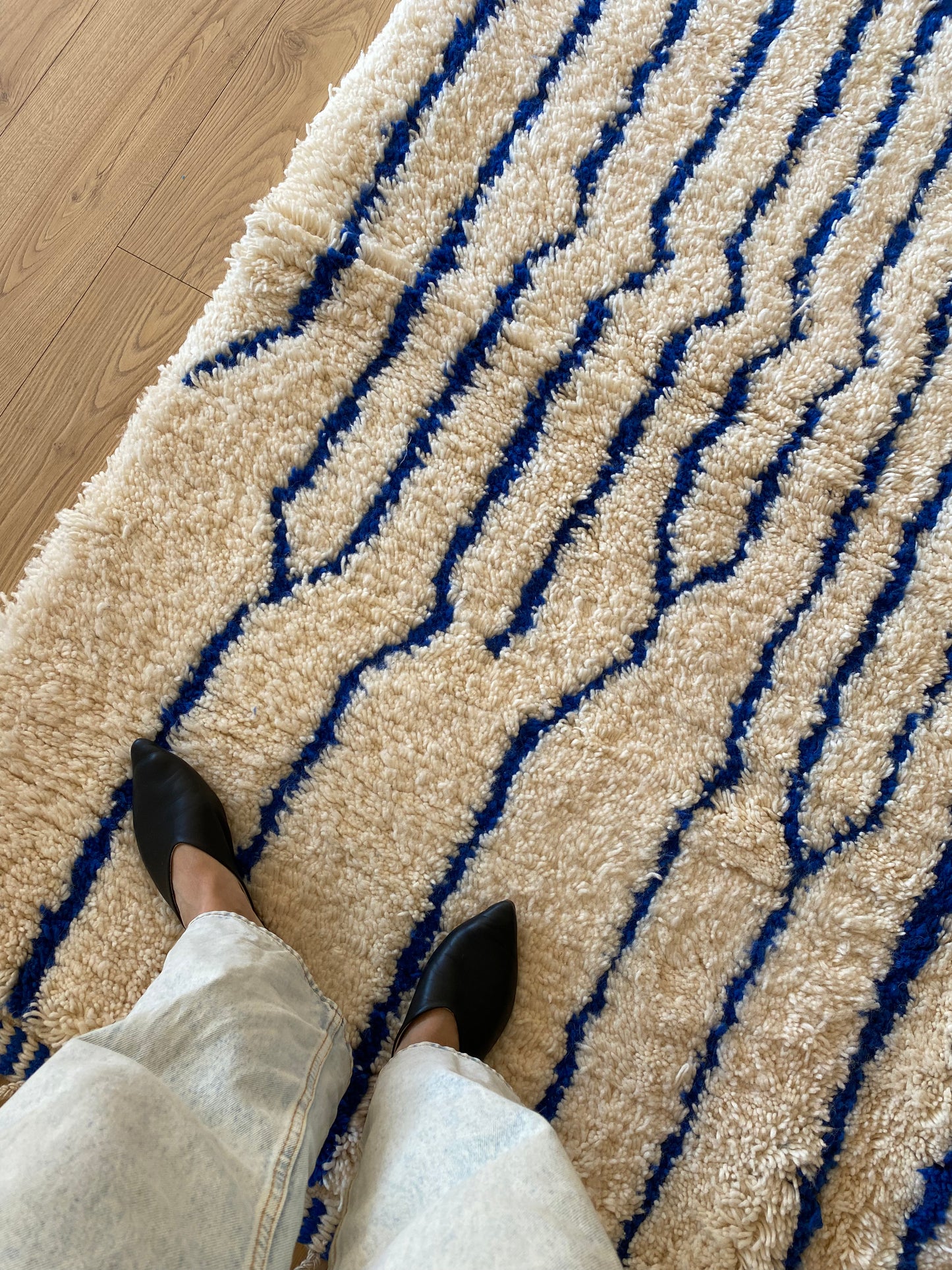 Beni Ouarain Moroccan Colorful Rug (990) 293x205cm - Sky