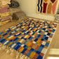 Beni Ouarain Moroccan Colorful Rug (966) 295x205cm - Blue Swimming Pool
