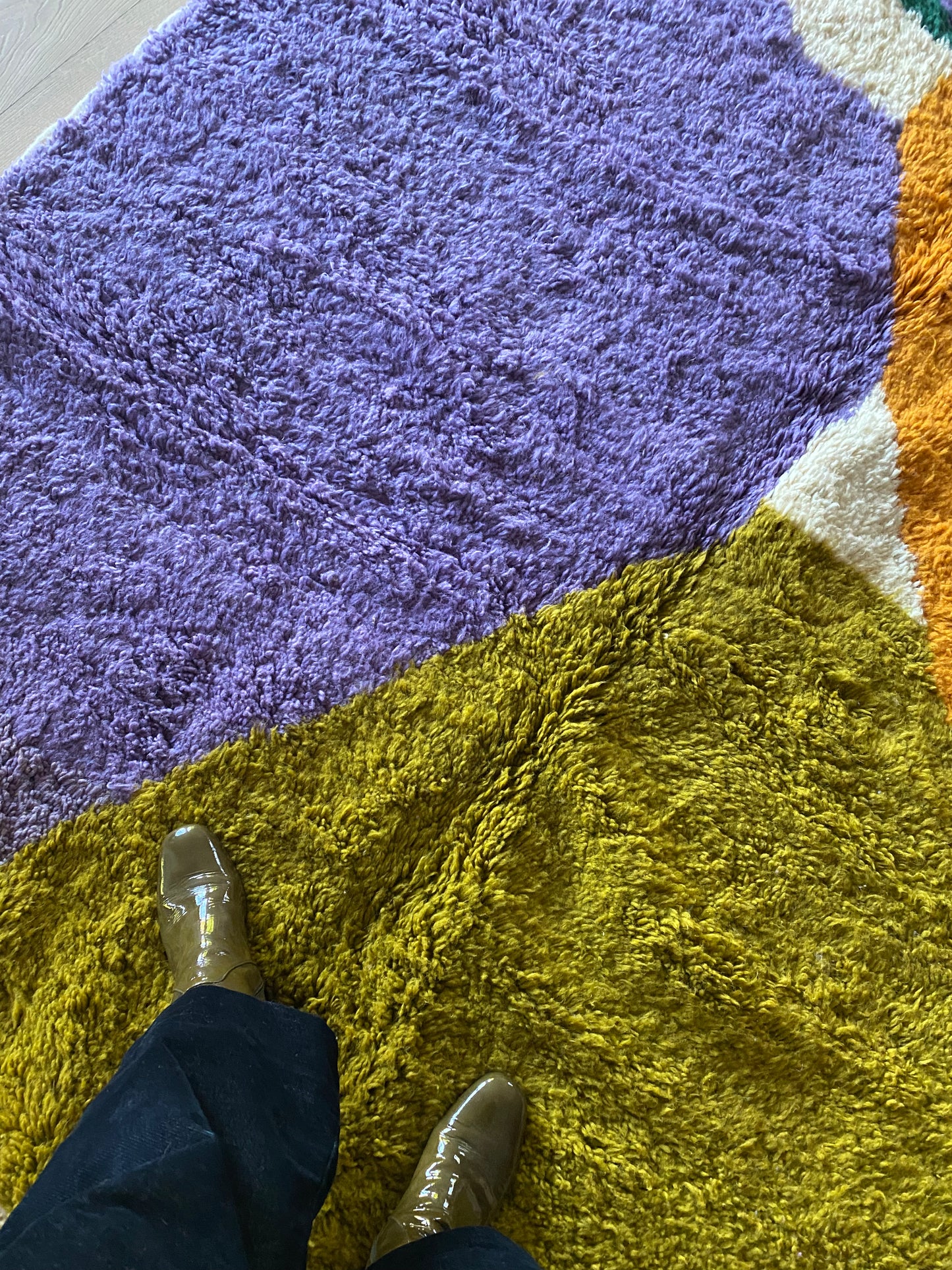 Beni Ouarain Marokkaans kleurrijk tapijt (1016) 270x187cm - Blueberry