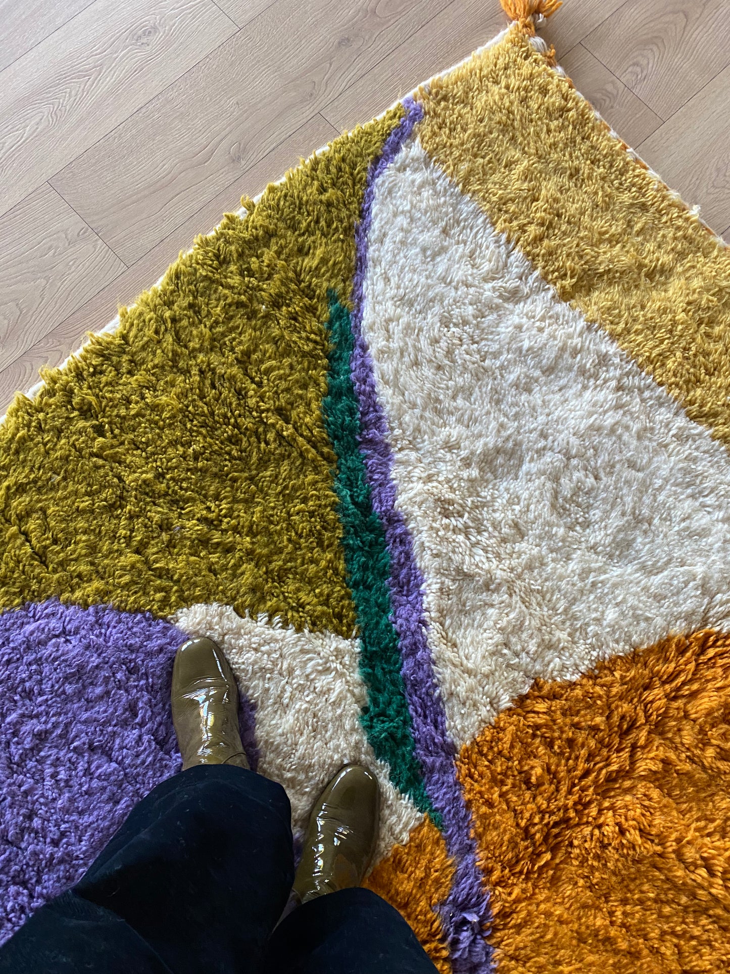 Beni Ouarain Marokkaans kleurrijk tapijt (1016) 270x187cm - Blueberry