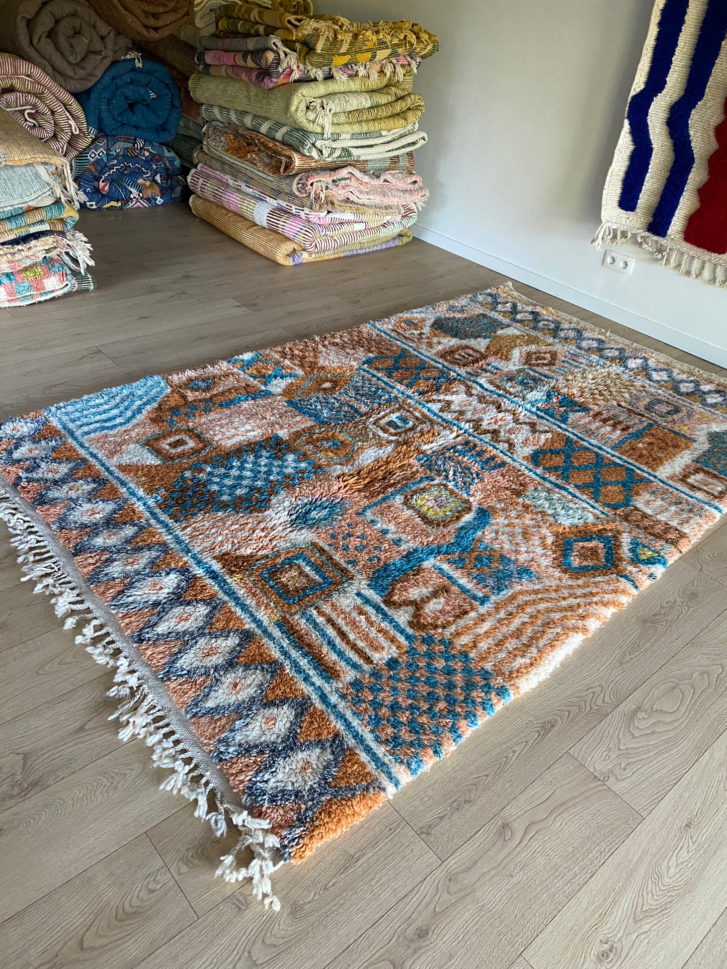 Beni Ouarain Marokkaans kleurrijk tapijt (1012) 268x172cm - River in the Atlas