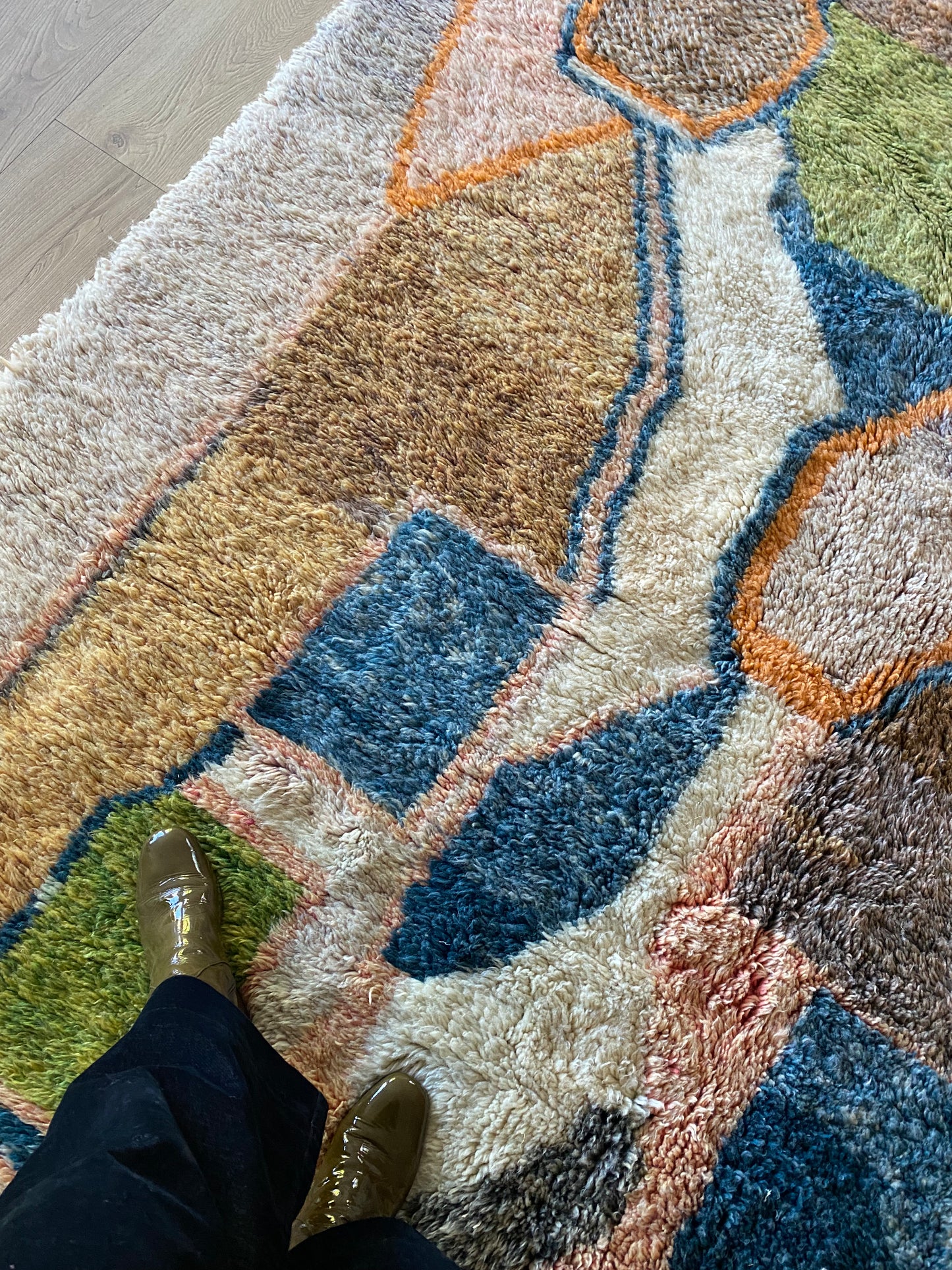 Beni Ouarain Marokkaans kleurrijk tapijt (1022) 293x223cm - Outremer