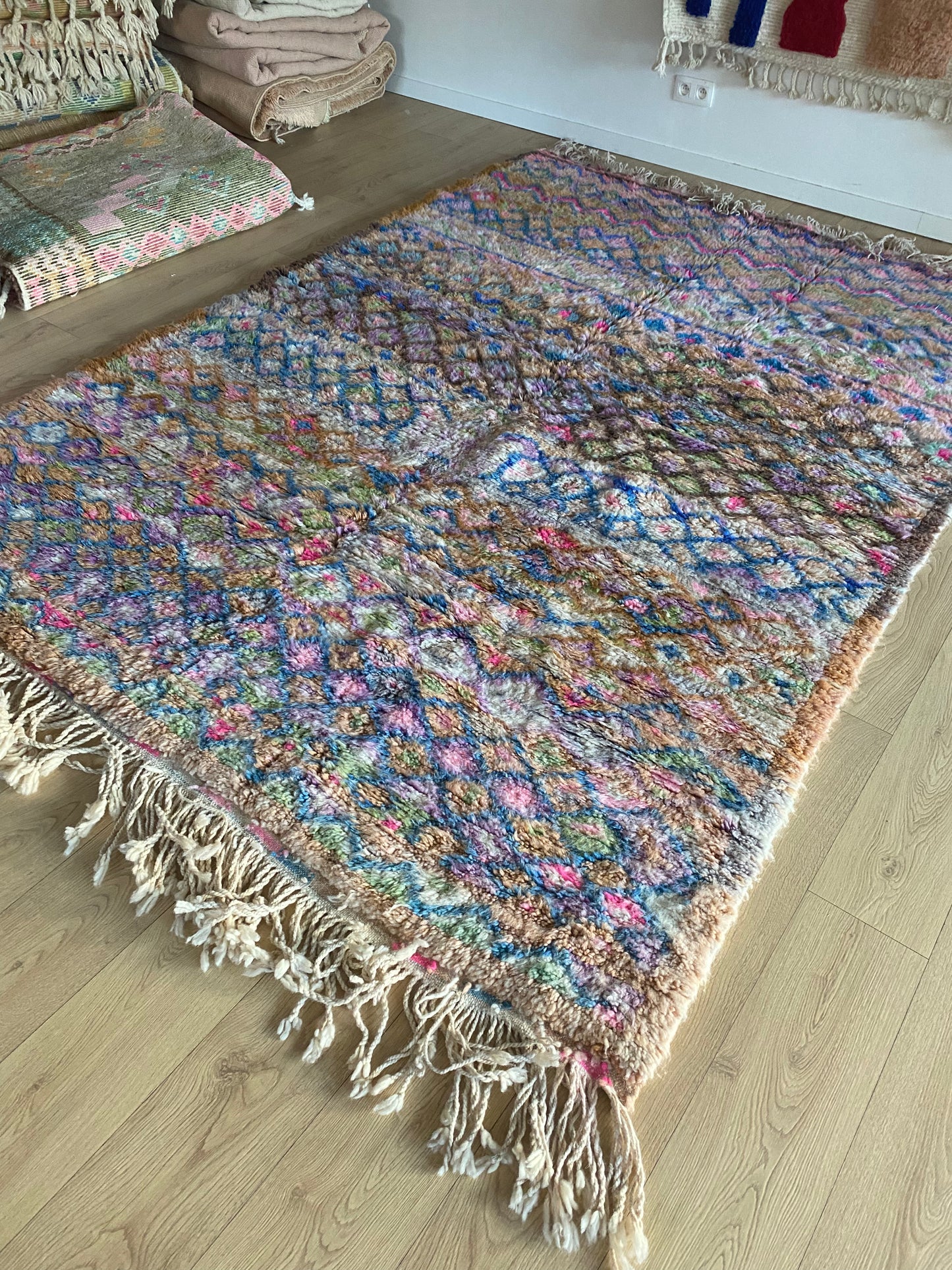 Beni Ouarain Moroccan Colorful Rug (1066) 288x205cm - Diamonds