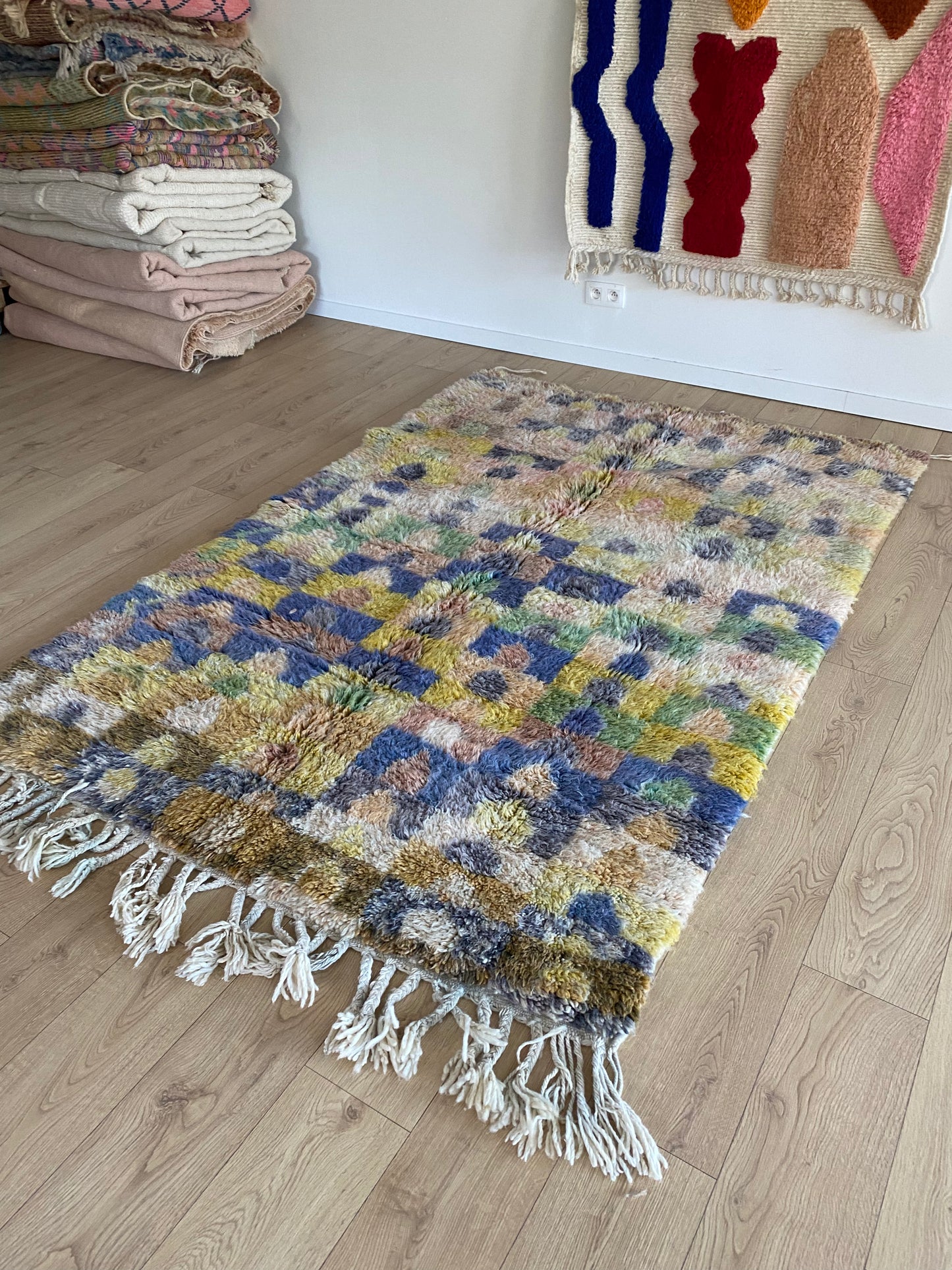 Beni Ouarain Moroccan Colorful Rug (1052) 232x156cm - Sunrise