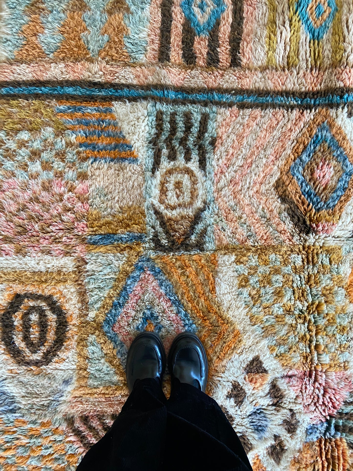 Beni Ouarain Moroccan Colorful Rug (1053) 261x174cm - The 70s