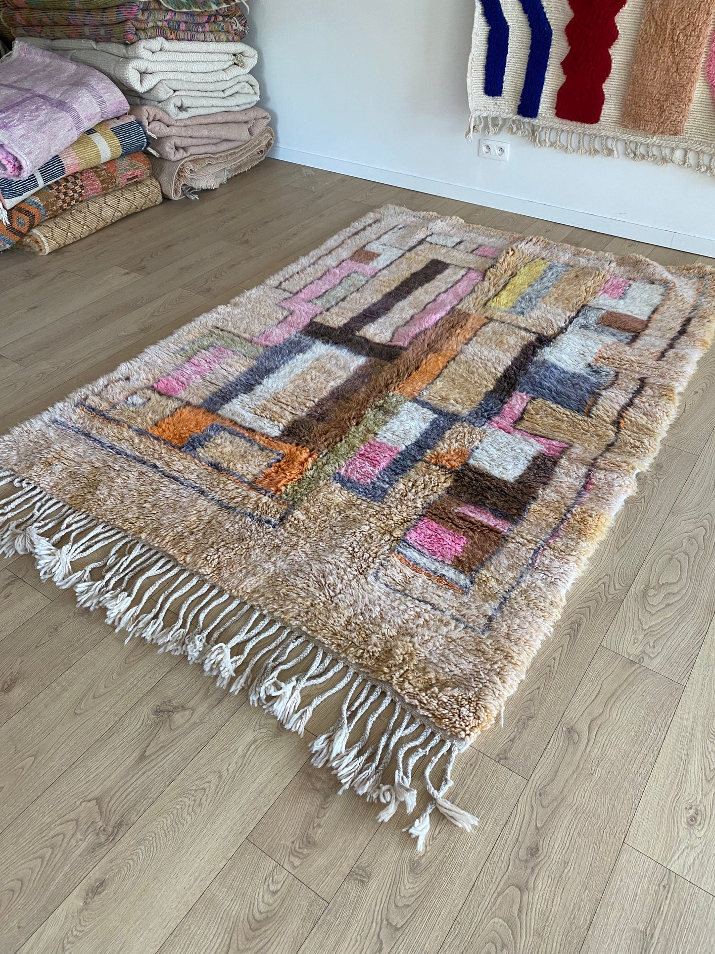 Beni Ouarain Moroccan Colorful Rug (1044) 232x166cm - Summer