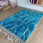 Beni Ouarain Moroccan Colorful Rug (1041) 249x157cm - Blue