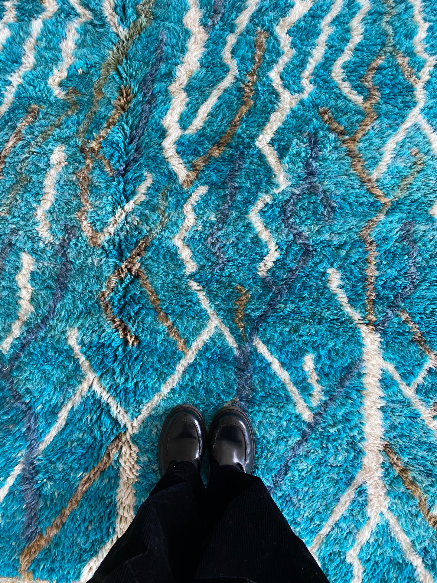 Beni Ouarain Moroccan Colorful Rug (1041) 249x157cm - Blue