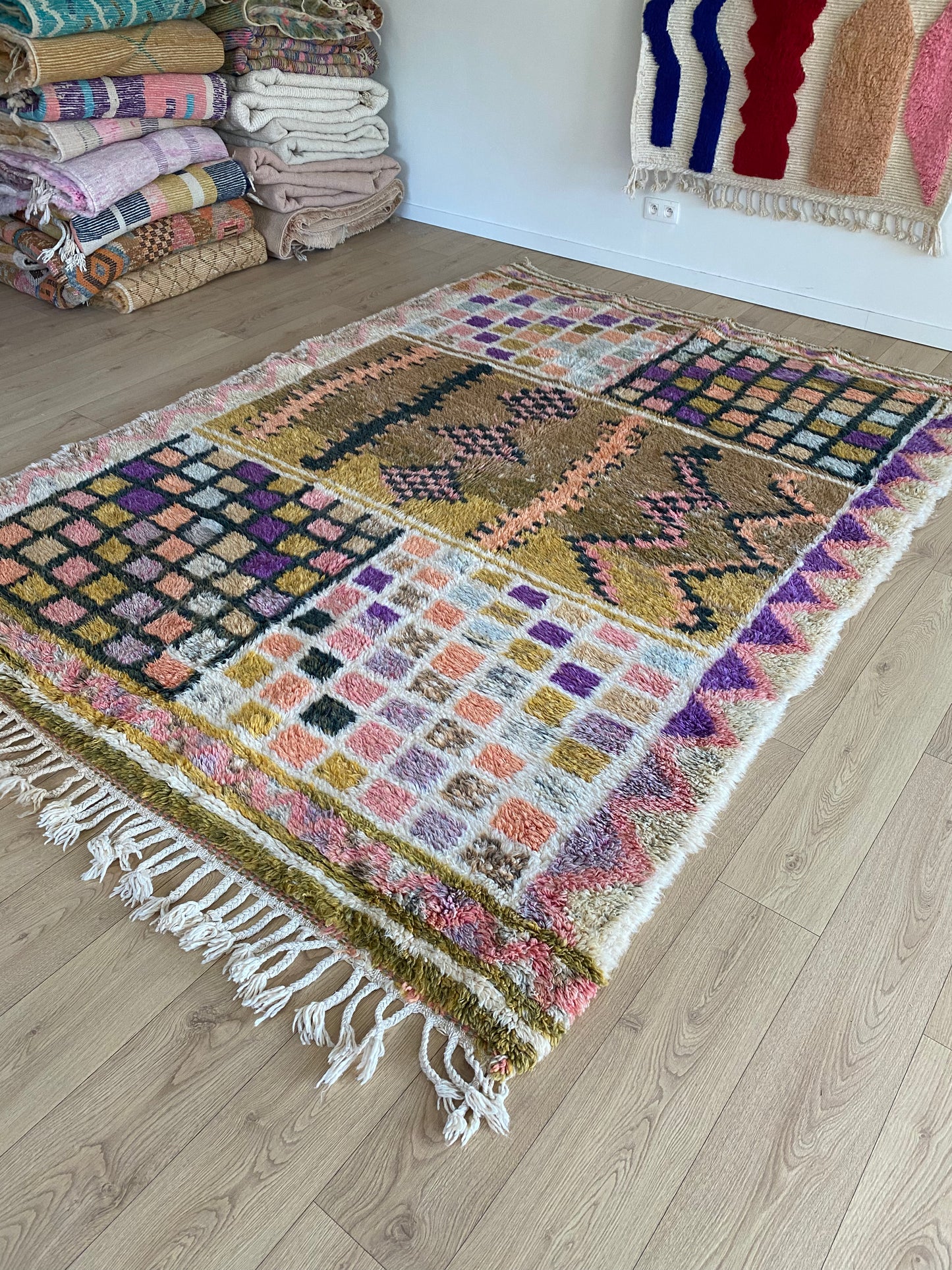 Beni Ouarain Moroccan Colorful Rug (1056) 292x214cm - Board Game