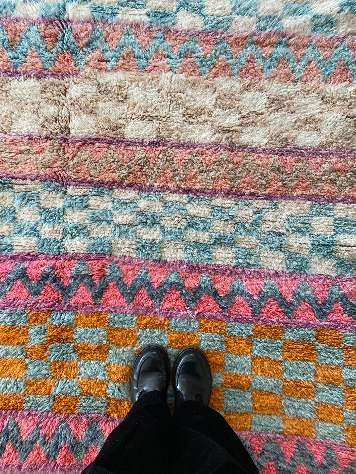 Beni Ouarain Moroccan Colorful Rug (1042) 235x168cm - Arlequin